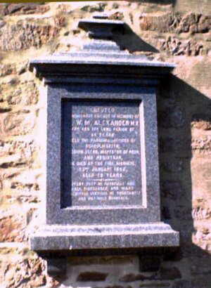 The ALEXANDER plaque on the south wall of the Kirk - W02